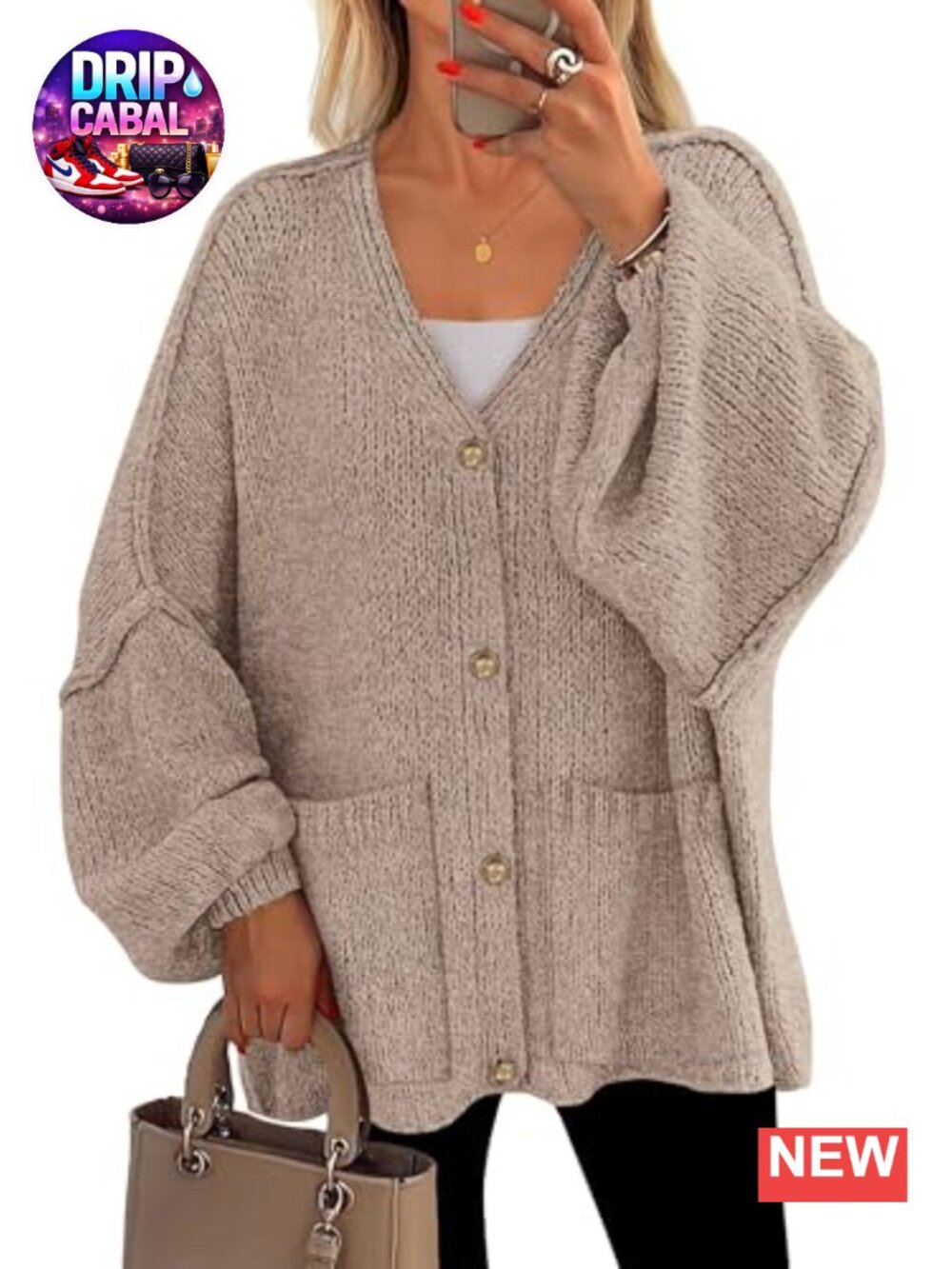Chunky Knit Oversized Cardigan Women Open Front V-Neck Long Sleeve Fall Winter